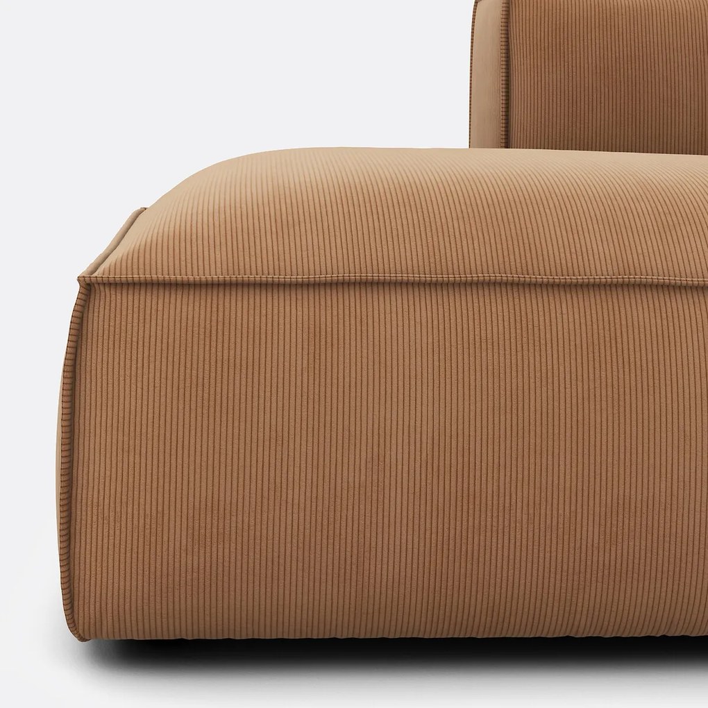 Modulaire hoekbank rechts in ribfluweel, SEVEN