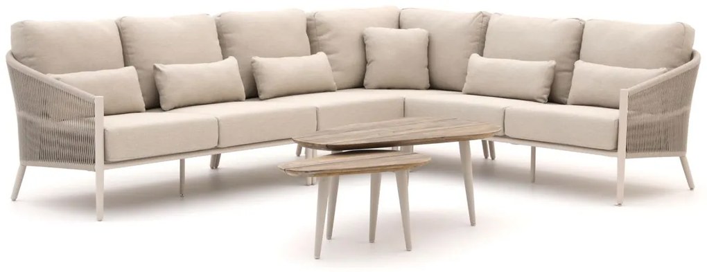 + 15% kassakorting | Hoek loungeset Bellagio  | 6 personen | Loungeset Beige | Hoekbank Aluminium | 331x237.5cm | Kees Smit Tuinmeubelen