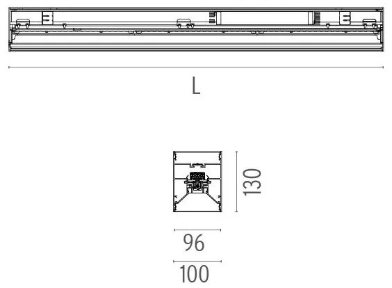 Flos Architectural In-Finity 100 Suspension Up&amp;Down Micro-Prismatic Diffuser Emergency Module AN N10UEM4U02 Zilver