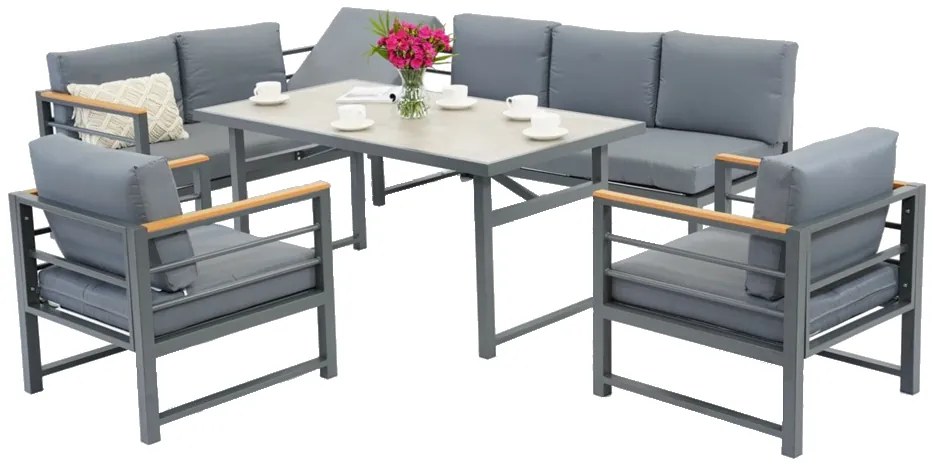 Guarda Comida 7 Garden Point stalen tuinmeubelen antraciet