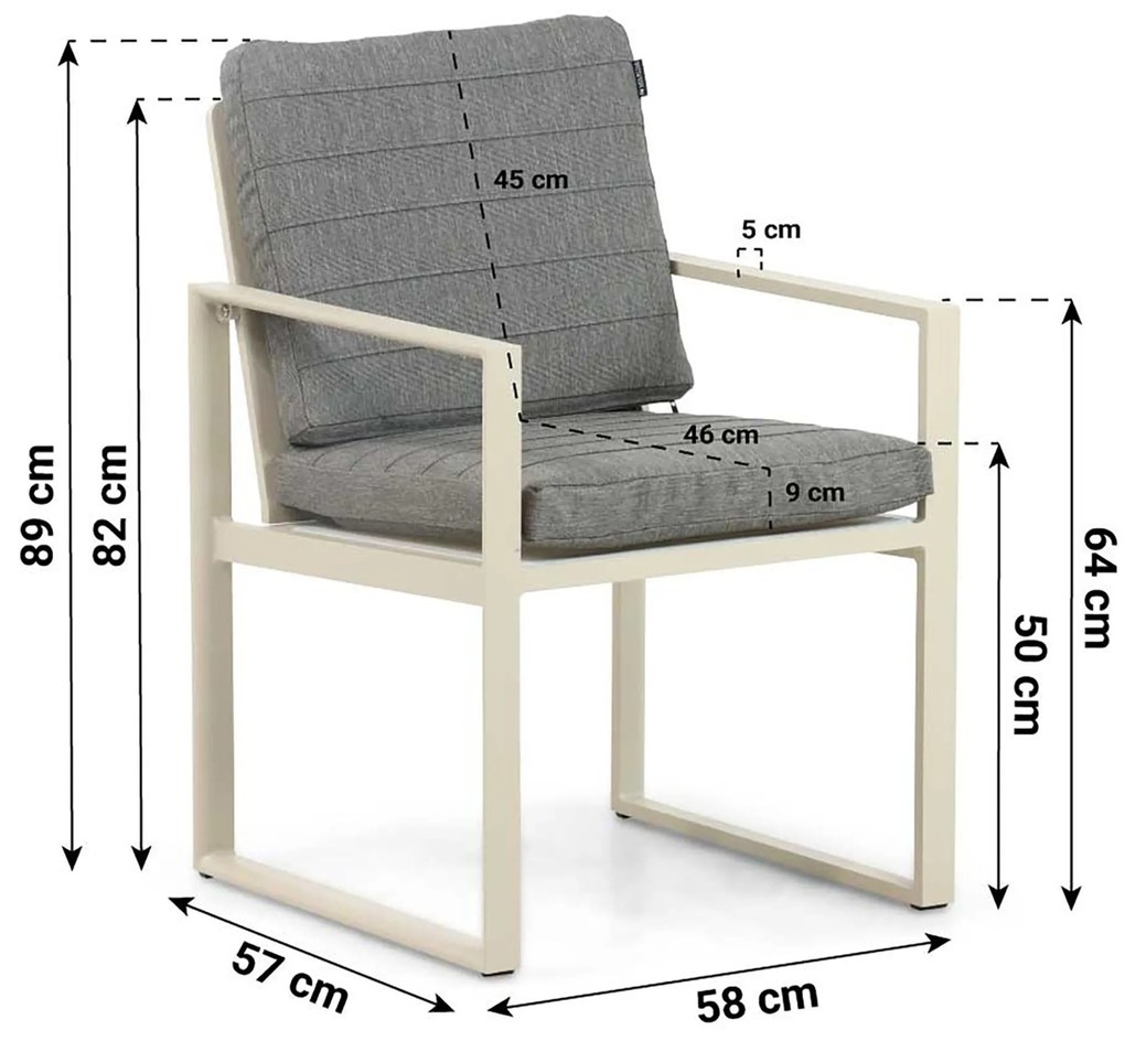 Tuinstoel Aluminium Taupe-naturel-bruin Lifestyle Garden Furniture Nuno