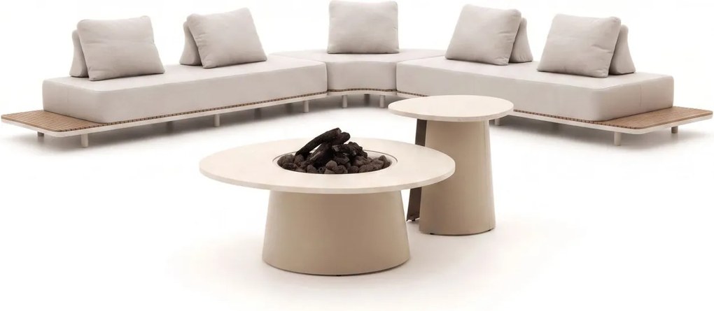 Hoek loungeset Bellagio  | 5 personen | Loungeset Beige | Hoekbank Aluminium | 385x385cm | Kees Smit Tuinmeubelen