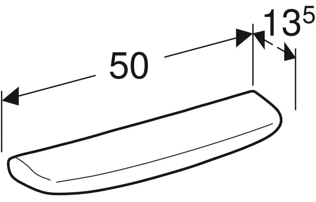 Geberit Bastia planchet 50x13.5cm wit