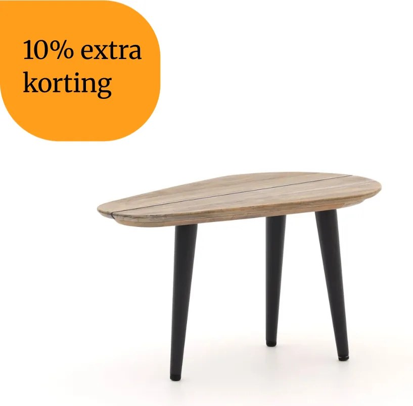 + 10% kassakorting | Loungetafel ROUGH | Driehoek  | Tuintafel Teakhout | 75x43cm | Kees Smit Tuinmeubelen