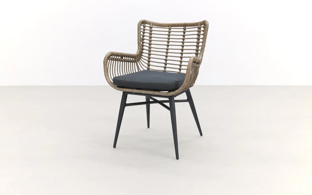 Jasmine Naturel/Rome 4-persoons dining tuinset 170x100 cm. - Brown teak