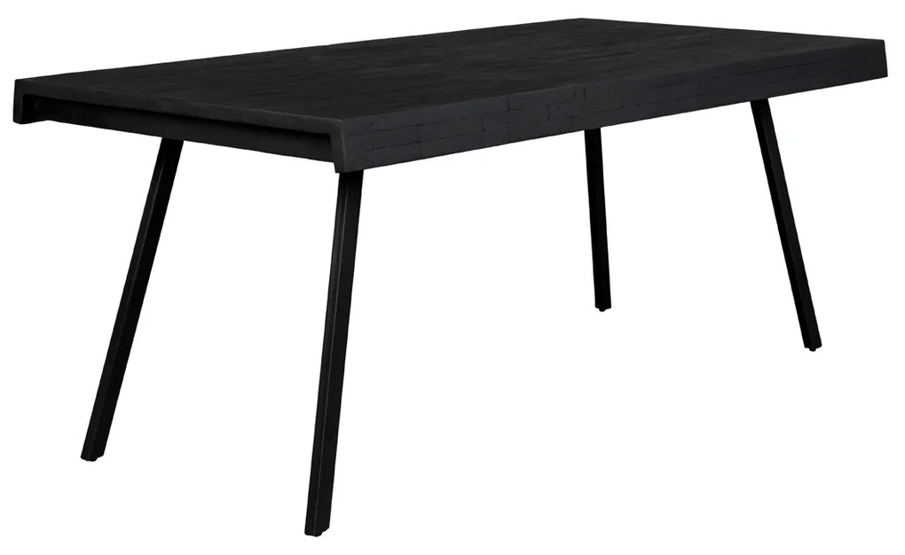 Lavis Suri Black Eettafel Van Gerecycled Teak Zwart 180 X 90 Cm - 180 X 90cm.