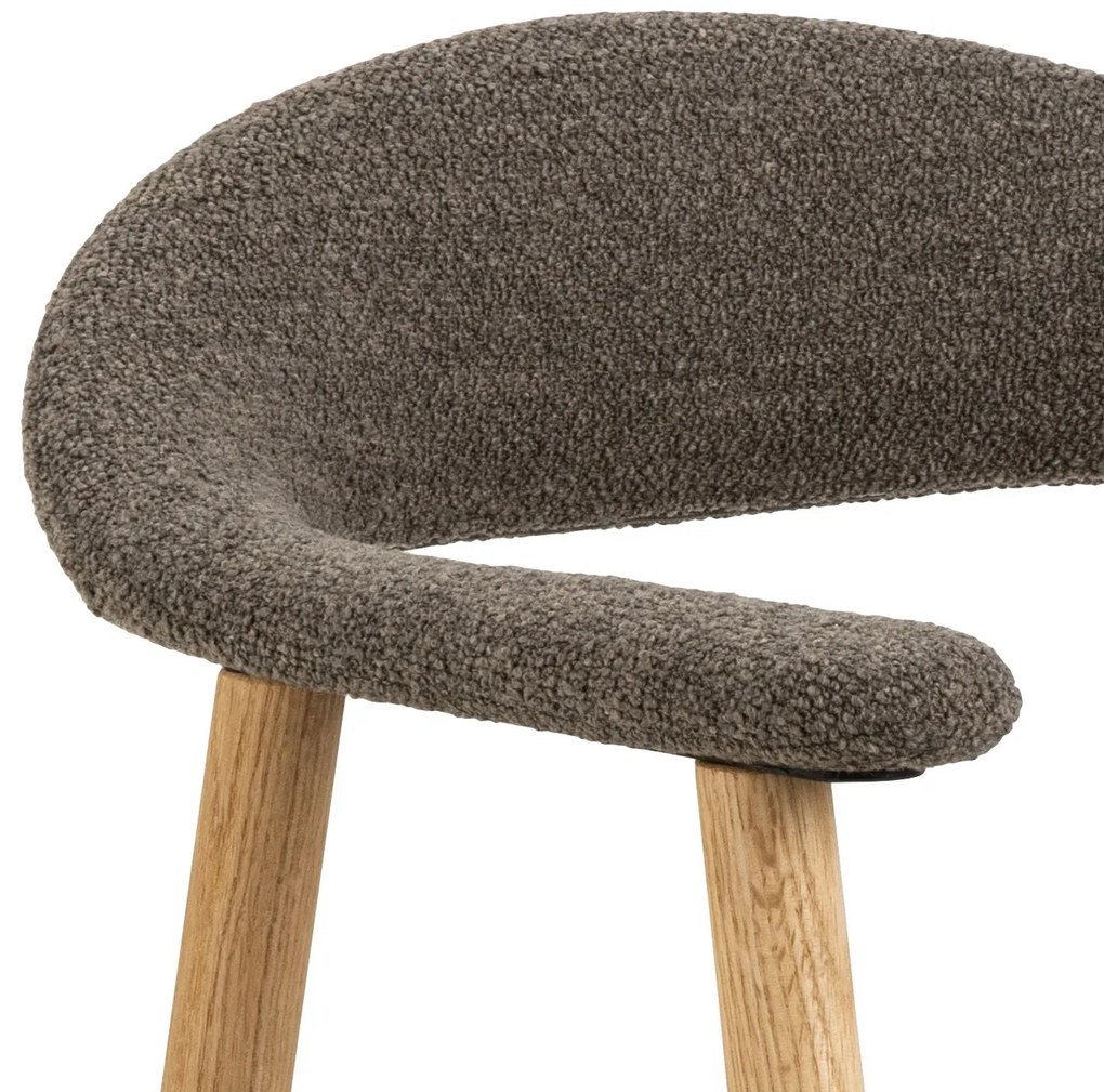 ADELE bruin taupe (monza 40) / frame natuurlijk eiken - HOUTEN STOEL VOOR WOONKAMER EETKAMER KEUKEN RETRO