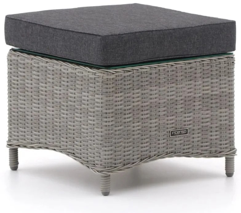 Voetenbank | Intenso  Milano | Wicker (vlechtwerk) | Grijs/Antraciet | 53x53cm | Kees Smit Tuinmeubelen