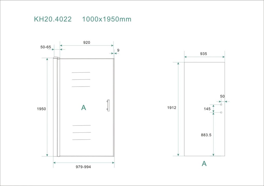 Mueller Basic draaibare douchedeur 100x195cm