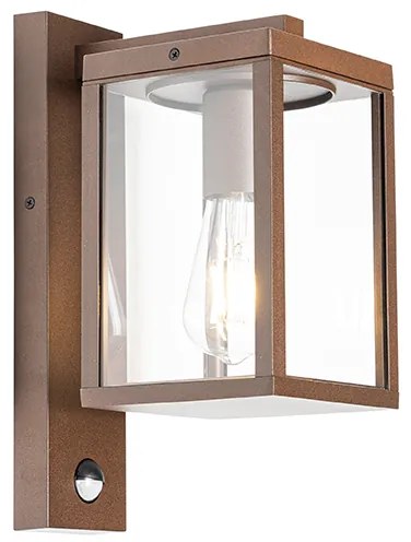 Buiten wandlantaarn roestbruin met bewegingssensor IP44 - Charlois