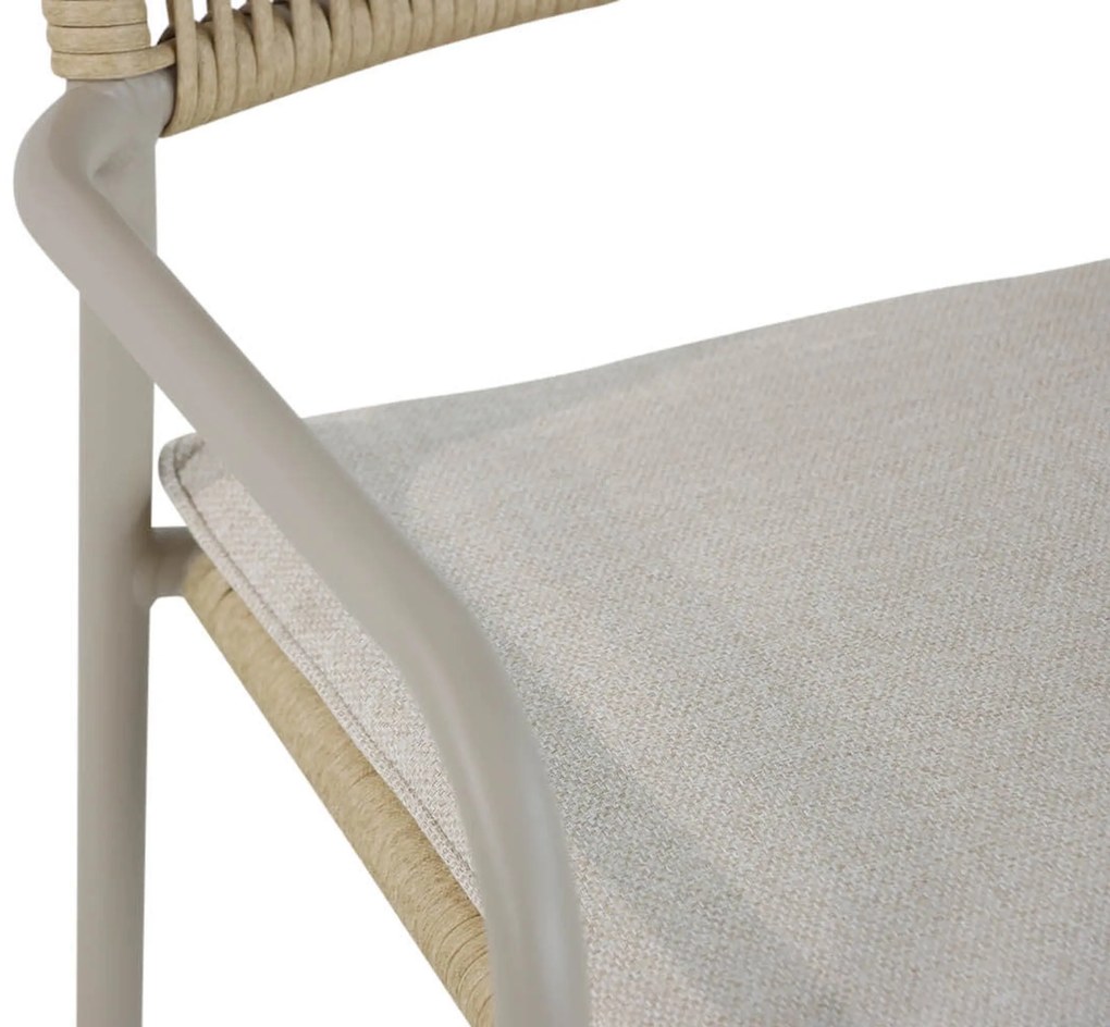 Tuinset Ronde Tuintafel 6 personen 180 cm Aluminium/rope Taupe Coco Penya/Fungo