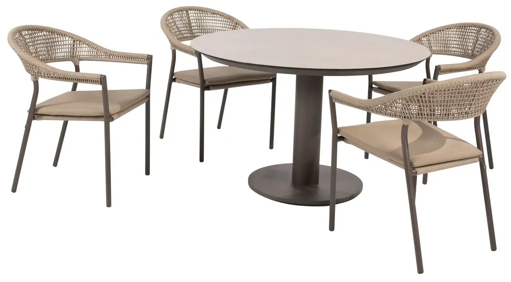 Taste by 4 Seasons stapelbare Sienna tuinstoel terre Tuinstoel   bruin weerbestendig