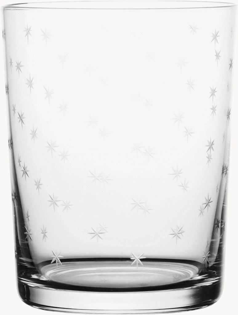 Mondgeblazen kristallen tumblers Stars, 4-delig