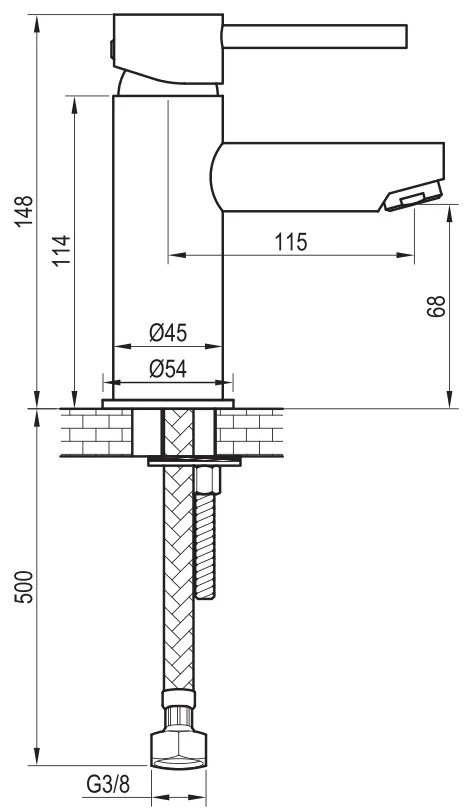 Brauer Gunmetal Edition ColdStart wastafelkraan energy-saving model A gunmetal geborsteld PVD