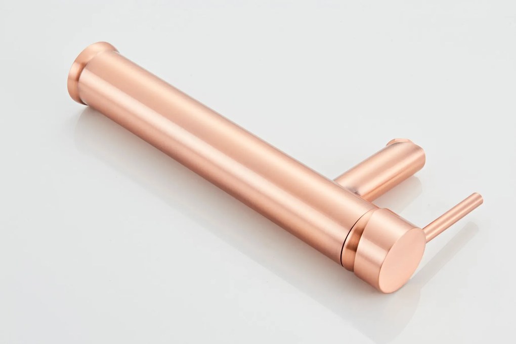 Saniclear Copper hoge wastafelkraan met eenhendel bediening geborsteld koper