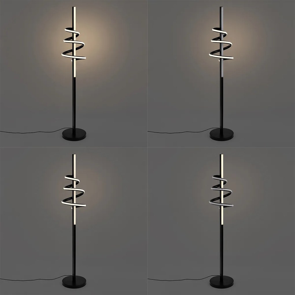 Design vloerlamp zwart incl. LED dimbaar en 3-way switch - Rolla