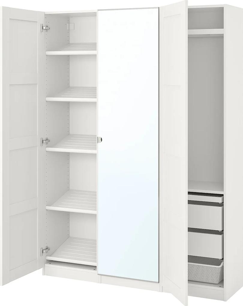IKEA PAX / BERGSBO/VIKEDAL Kledingkastcombinatie 150x38x201 cm wit/spiegelglas - lKEA
