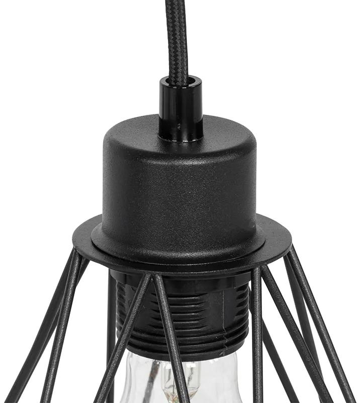 Landelijke tafellamp zwart met hout - Chon Landelijk E27 Binnenverlichting Lamp