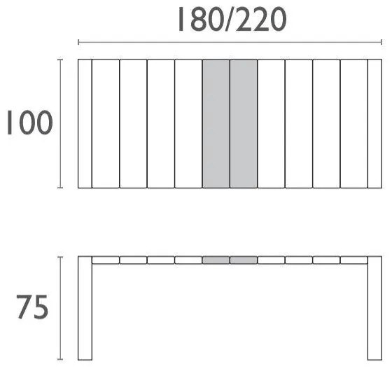 Siesta  Tuintafel - Vegas Medium - Donkergrijs - Uitschuifbaar 180/220 cm