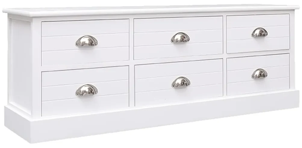 vidaXL Tv-meubel 108x30x40 cm massief paulowniahout wit