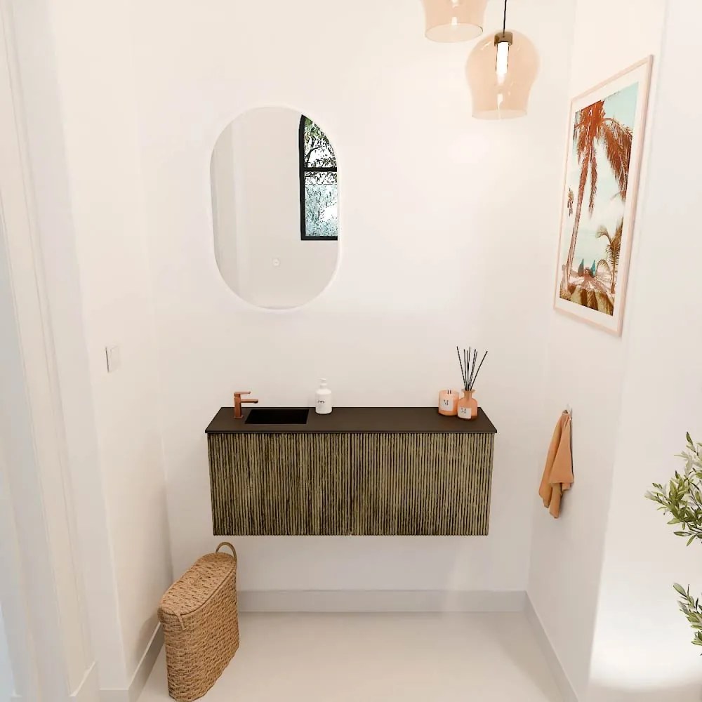 Mondiaz Joya 100cm toiletmeubel dusk met wastafel faye links 1 kraangat urban