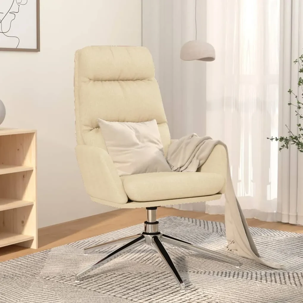 vidaXL Relaxstoel stof crèmekleurig