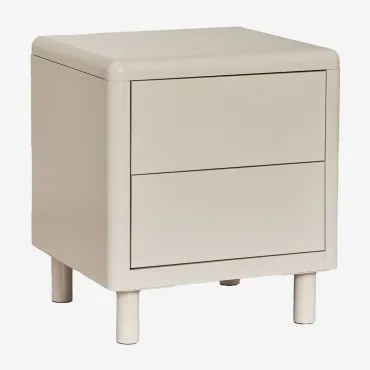 Rechthoekig Nachtkastje 45x40 Cm In Michigan Staal Tapioca Beige - Sklum