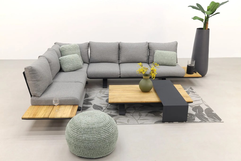 Suns Stockholm loungeset - Antraciet/teak - Light anthracite