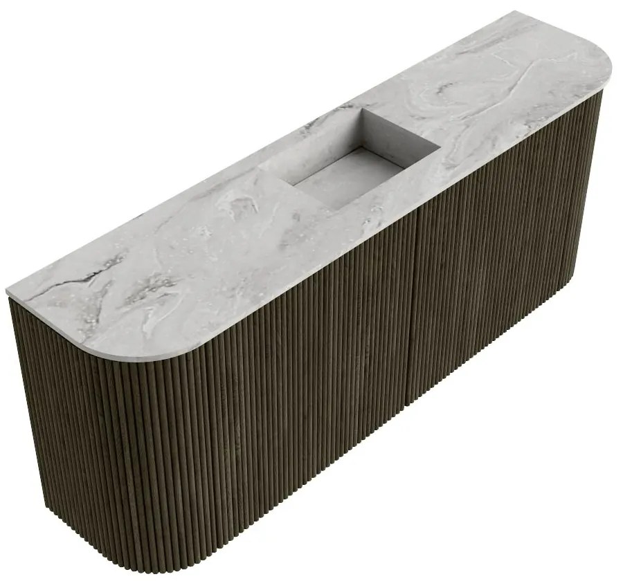 Mondiaz Joya DLux 105cm toiletmeubel ronding links/rechts shadow met wastafel faye midden zonder kraangat glace
