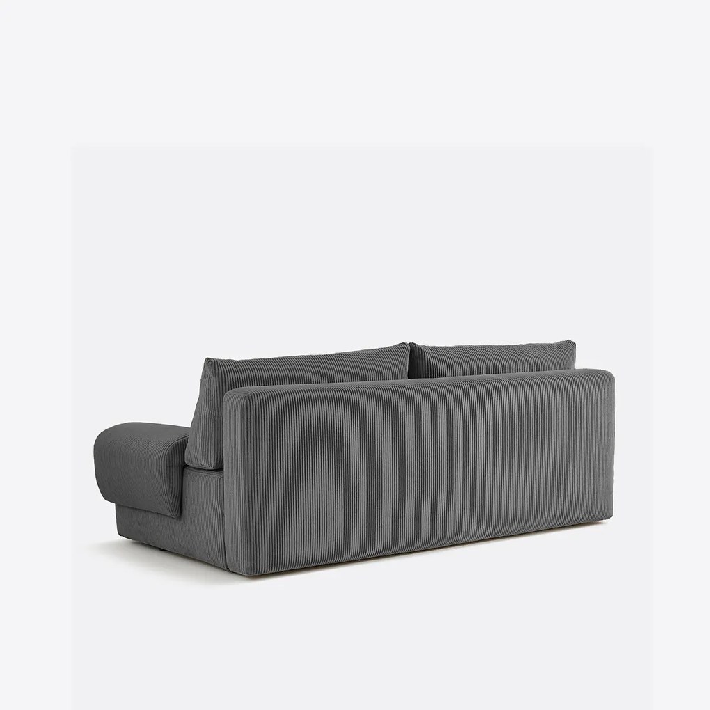 3-zits omvormbare bank met koffer, van ribfluweel, MAONA
