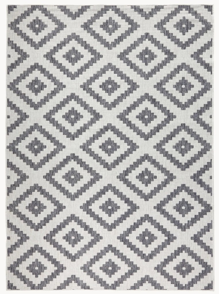 Dubbelzijdig in- & outdoor vloerkleed Malta in grijs/crème kleur