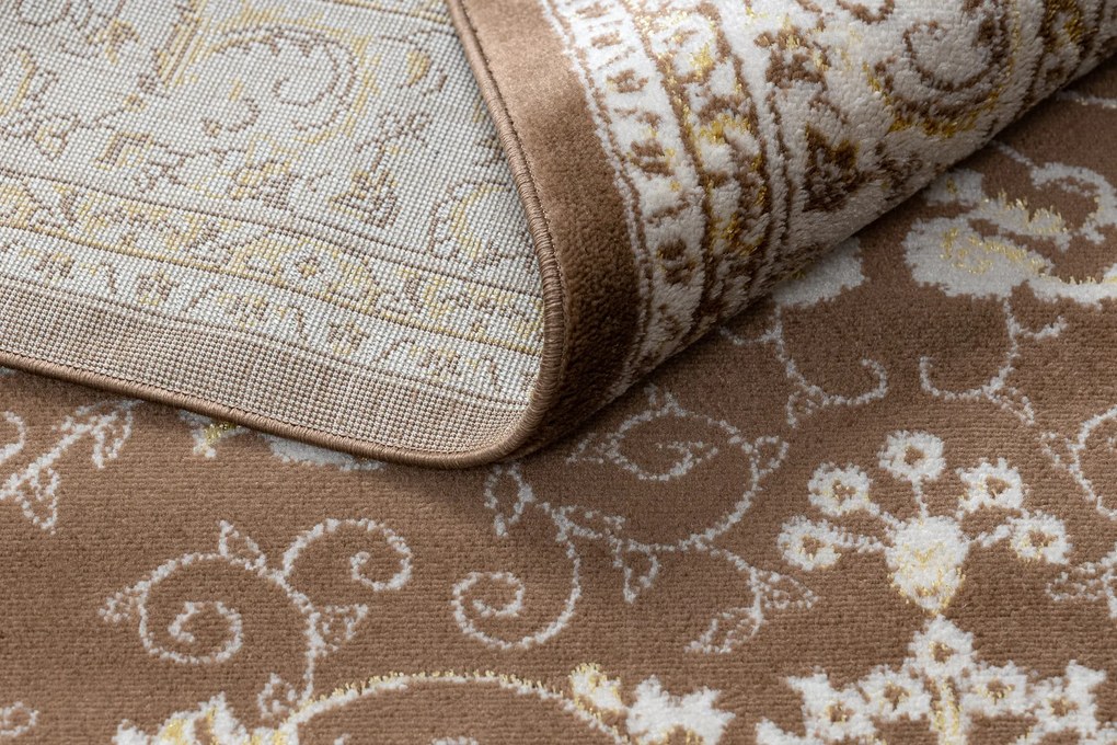 Tapijt MEFE modern 2312 Ornament, kader - Structureel, twee poolhoogte , donker beige