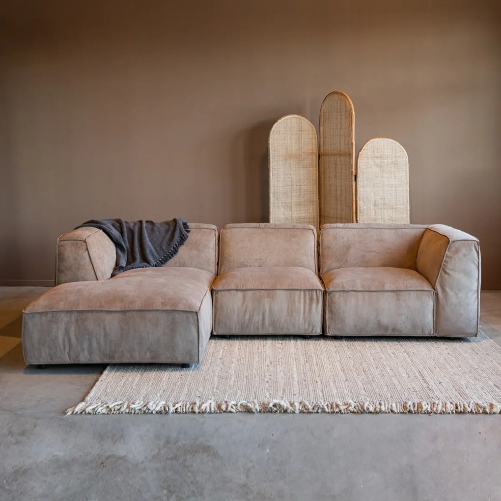 Hoekbank Links Beige