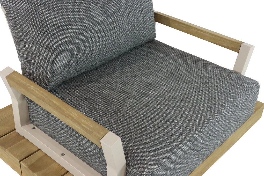 Tuinstoel Aluminium/Teak Old teak greywash Santika Supreme