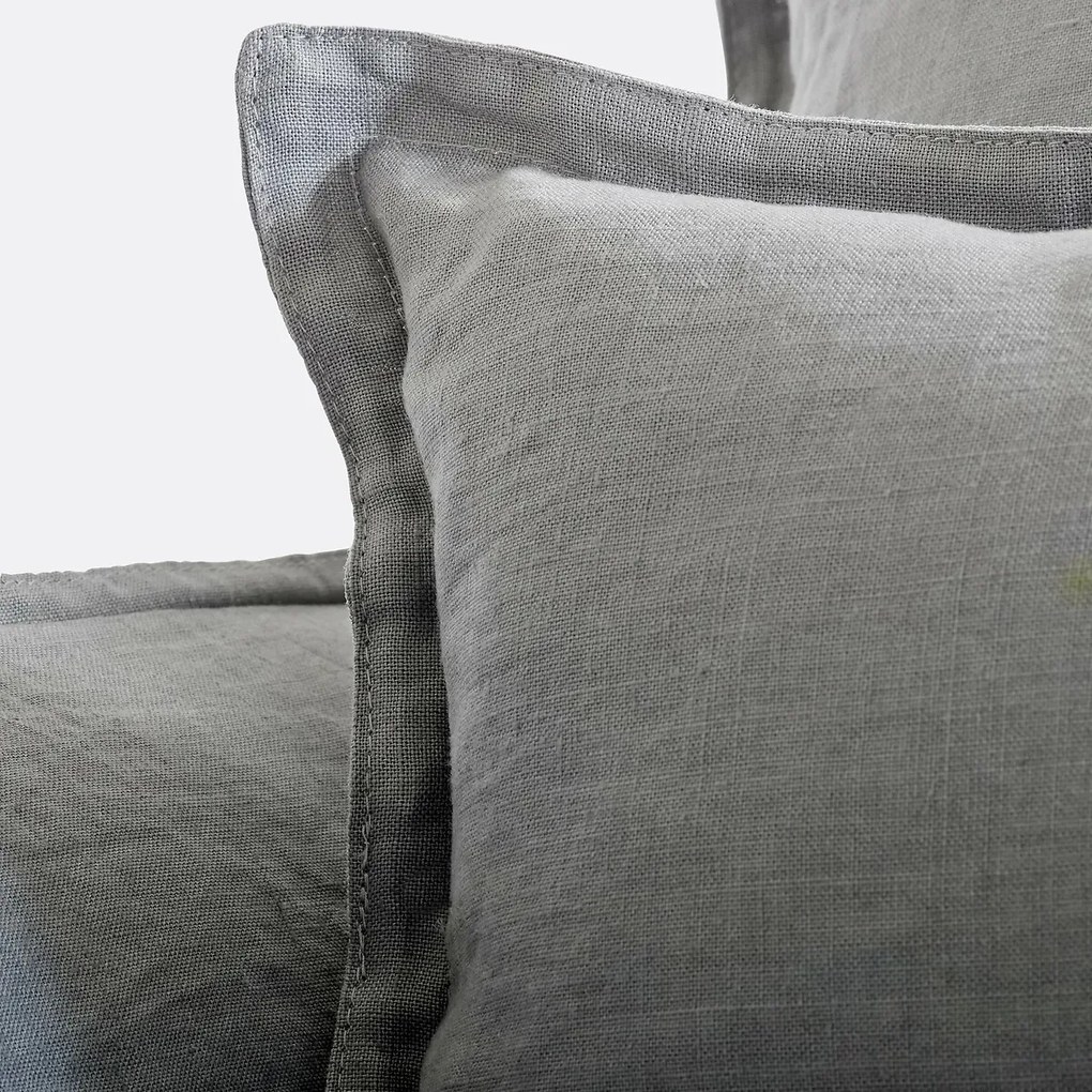 Fauteuil, afneembare hoezen, in gekreukt linnen, Odna