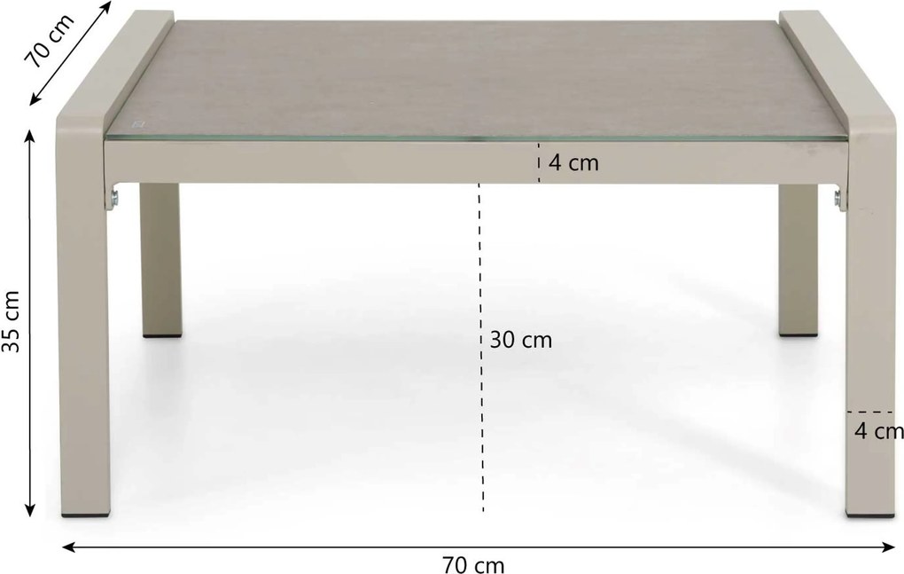 Hoek loungeset 5 personen Aluminium Taupe  Domani Furniture Leaf