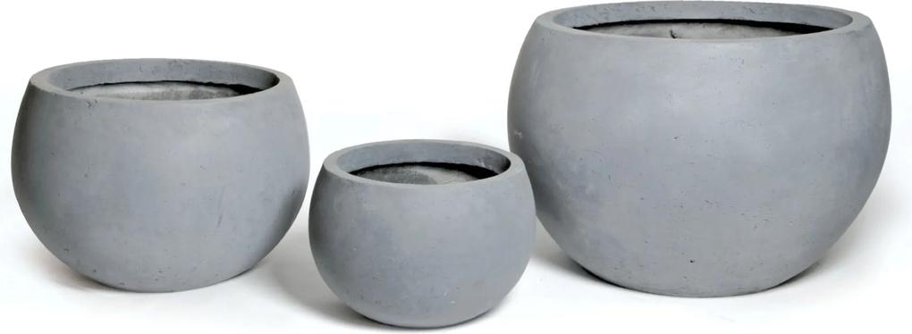 Bloembak Pot bowl groot Cf grijs d40 cm h27 cm Mcollections