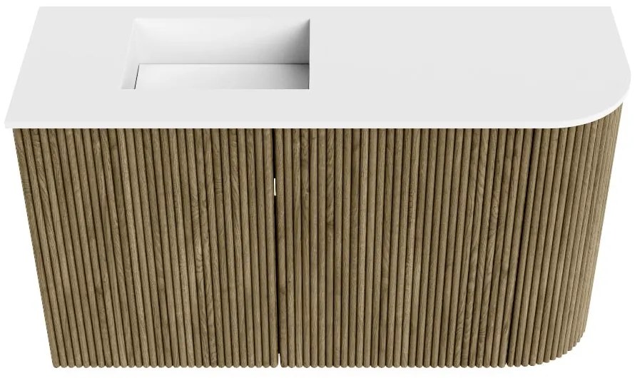 Mondiaz Joya 70cm toiletmeubel ronding rechts dusk met wastafel faye links zonder kraangat talc