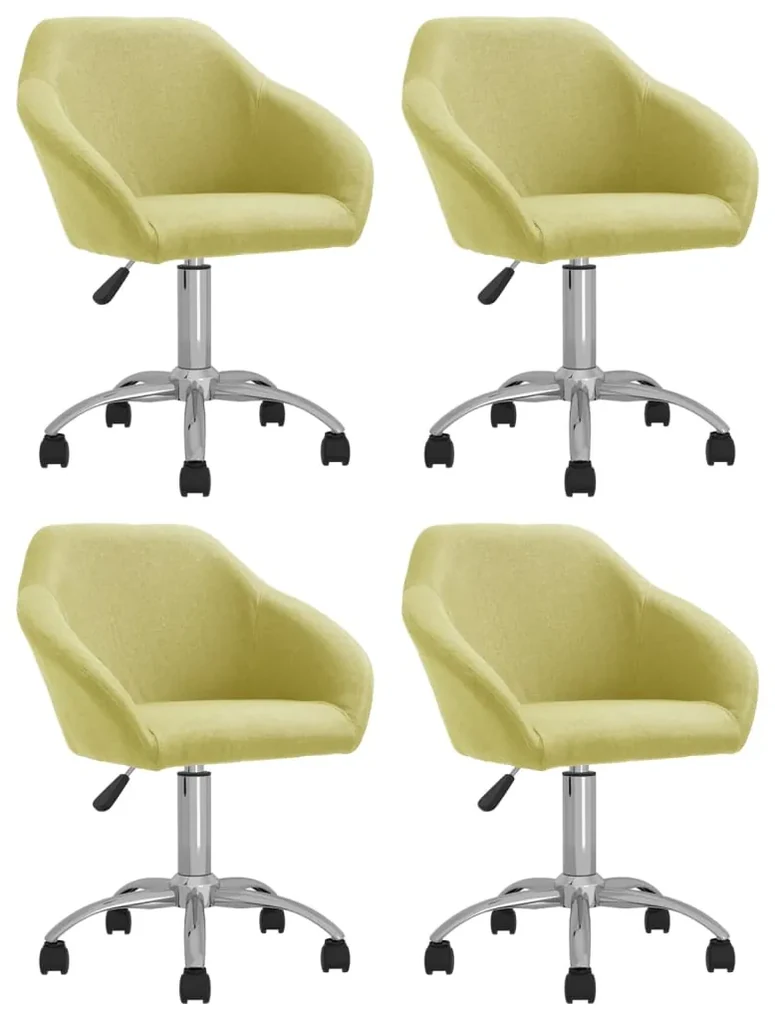 vidaXL Eetkamerstoelen draaibaar 4 st stof groen