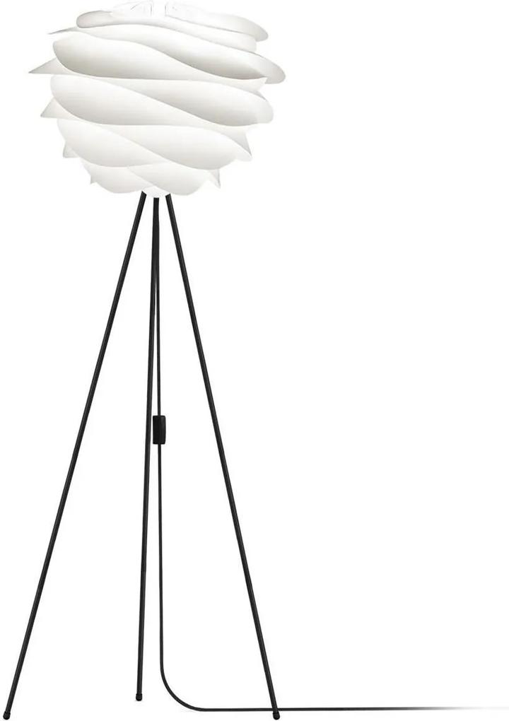 UMAGE Carmina Wit - Ø 48 cm - Vloerlamp - Vloer tripod zwart- Lampenkap - Kunststof - Verstelbare lampenstandaard - Scandinavisch design