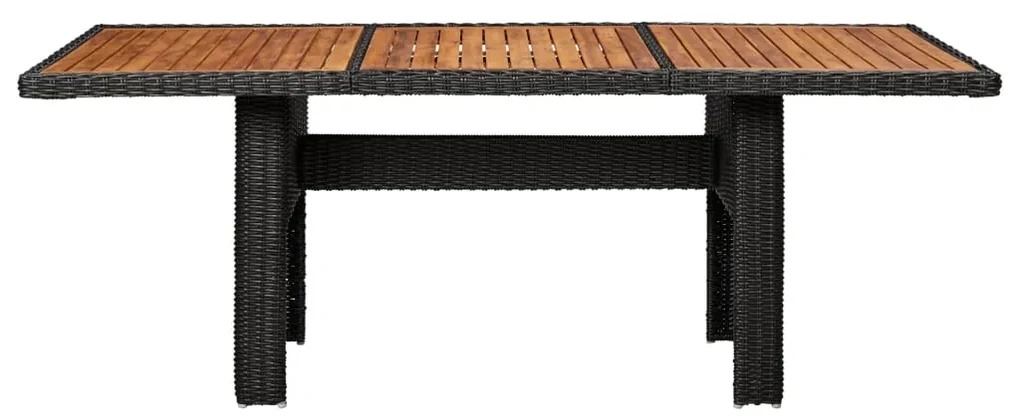 vidaXL Tuintafel 200x100x74 cm poly rattan zwart