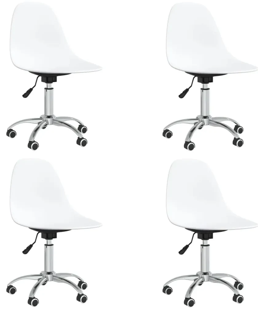 vidaXL Eetkamerstoelen draaibaar 4 st polypropeen wit