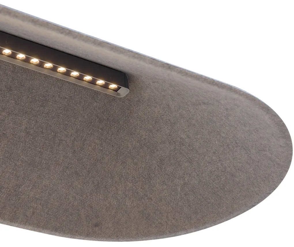 Moderne hanglamp zwart met grijze binnenkant incl. LED 3-staps dimbaar - Dani