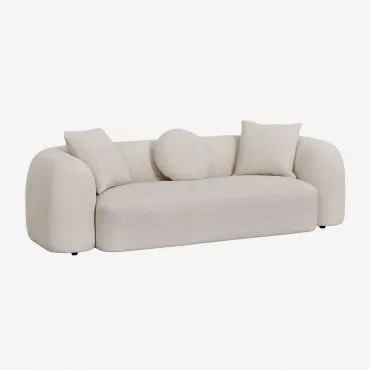 3-zits Bank In Chenille Coco Chenille Dik Wit - Sklum
