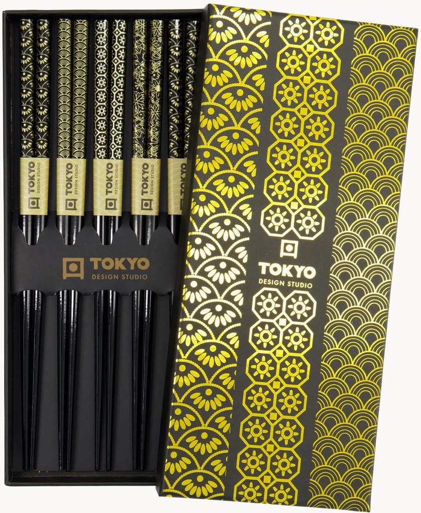 Bamboe eetstokjes Gold, 5-delig