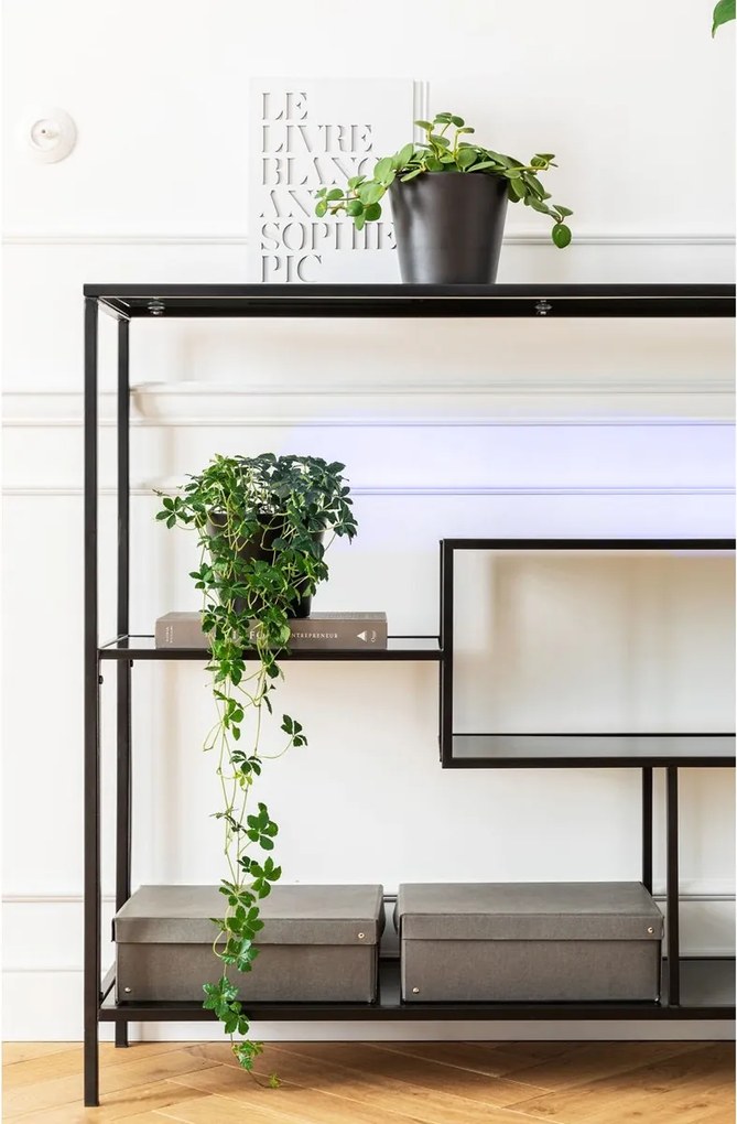 Laag Wandrek Staal Met Glas - 115x30x100cm.