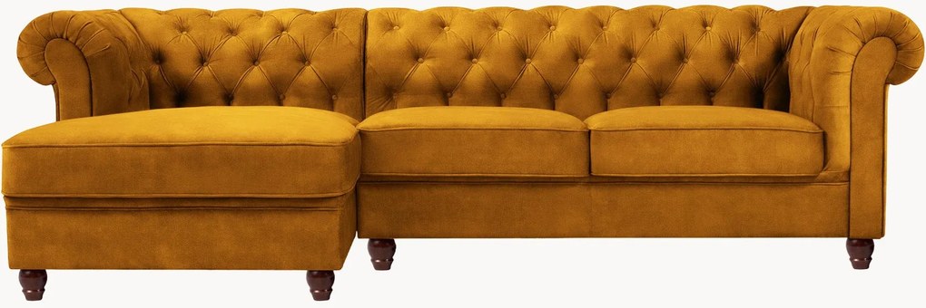 Fluwelen hoekbank Phoebe (4-zits)