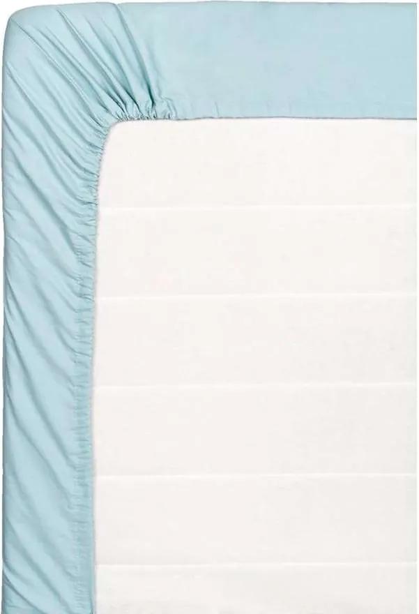 Hoeslaken percale katoen - steenblauw 180x220 cm - Leen Bakker