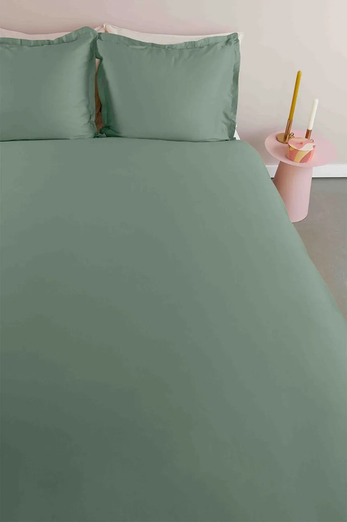 Ambiante Satin Dekbedovertrek Uni Green – Bij Swiss Sense