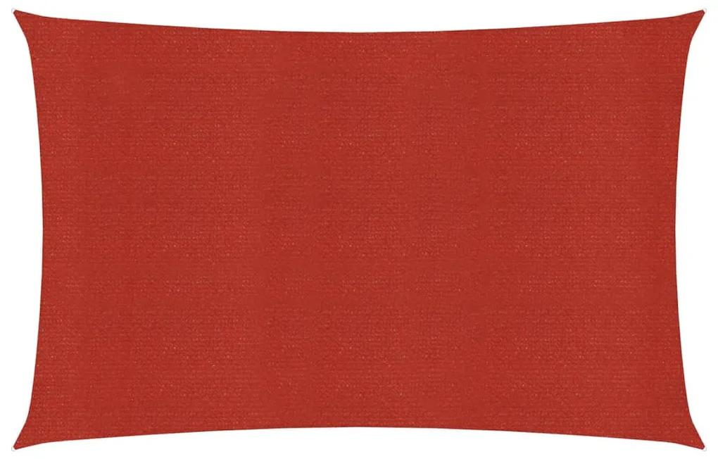 vidaXL Zonnezeil 160 g/m² 2,5x4 m HDPE rood